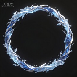 冰晶缠绕魔幻游戏头像圆边框