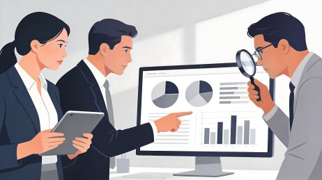 商务人士分析数据图表