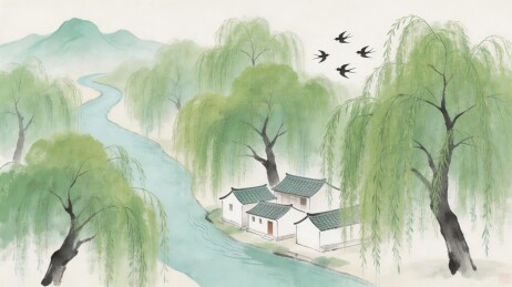 山水田园风光画
