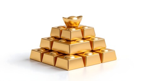 金色金块金字塔造型