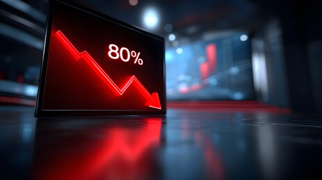 股市暴跌80%的警示图