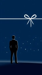 商务人士仰望星空