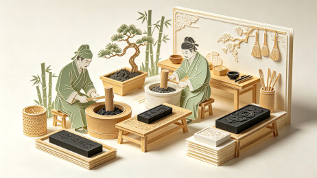 古法玻璃烧制匠人传统技艺纸雕立体插画