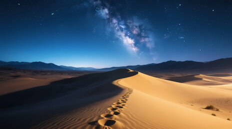 金色沙丘与银河夜景