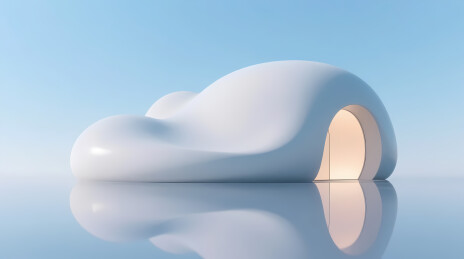 白色拱形极简结构