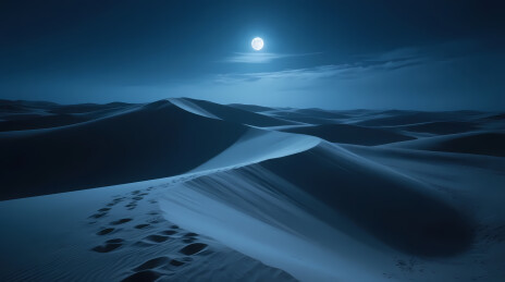 月光沙丘夜景