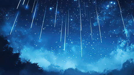 夜空流星雨景象
