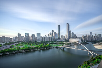 广州珠江新城夏季城市风光