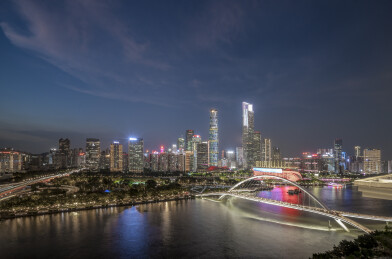 广州珠江新城夏季城市风光