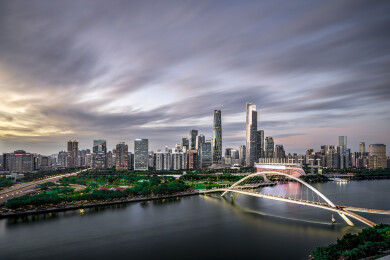广州珠江新城夏季城市风光