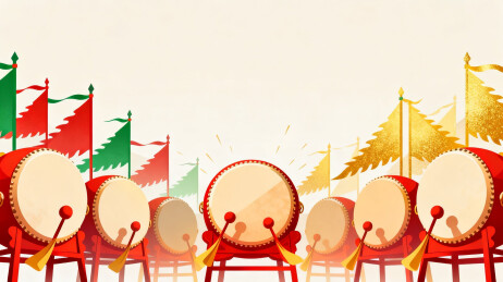 鼓乐庆典场景插画