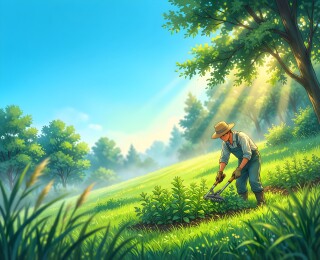 农民田间劳作场景