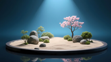 聚光灯下的微缩枯山水