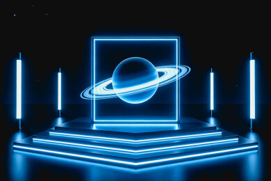 霓虹全息土星科幻展示台