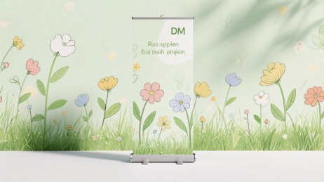 花卉草地插画背景