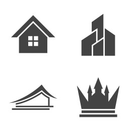 房屋建筑与地产物业简约矢量图标合集
