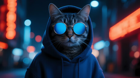 赛博朋克墨镜虎斑猫