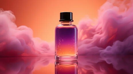 紫橙渐变玻璃瓶