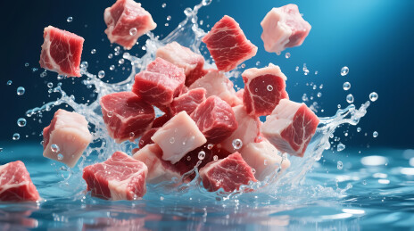 飞溅生肉特写