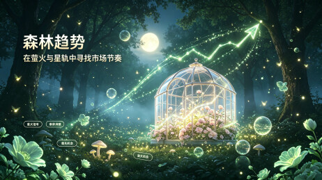 森林趋势梦幻森系金融科技插画