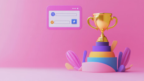 3D渲染金杯与任务列表界面