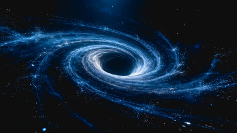 深空螺旋星系与中心黑洞