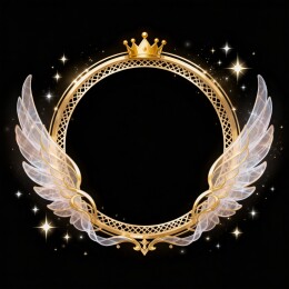 星月羽翼金框梦幻装饰边框
