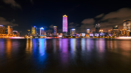 上海黄浦江陆家嘴滨夜景