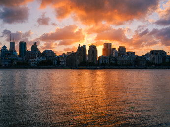 上海外滩黄昏江景