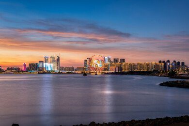 深圳前海那条路灯光秀夜景