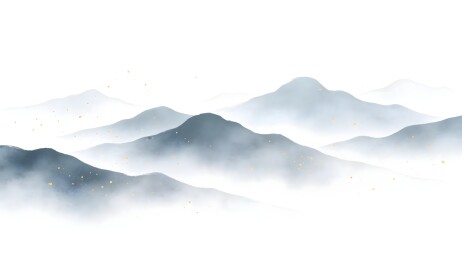 水墨山水云雾缭绕意境深远