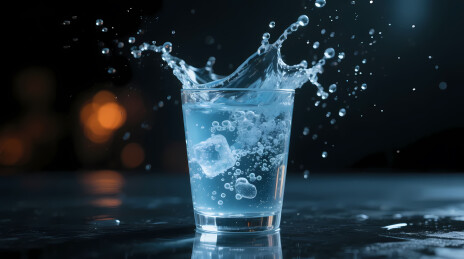 蓝色水花玻璃杯