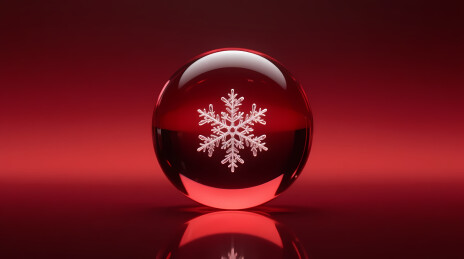 玻璃球内雪花图案