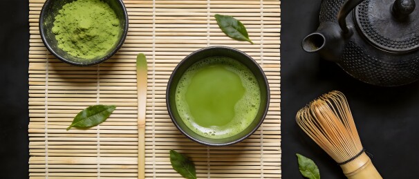 抹茶茶具静物图