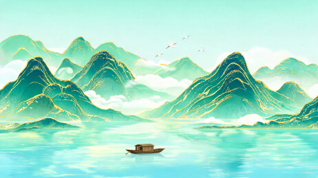 云海漫过山腰，峰顶浮露如岛
