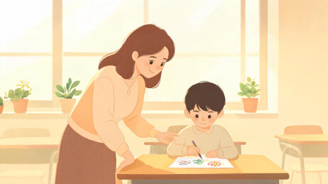 侧光洒在白色校服男孩身上