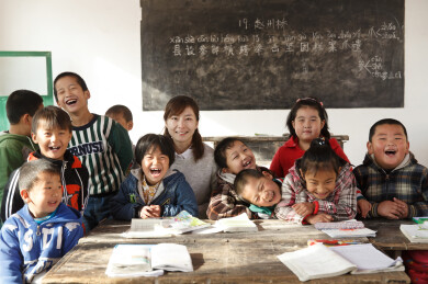 乡村小学教室里