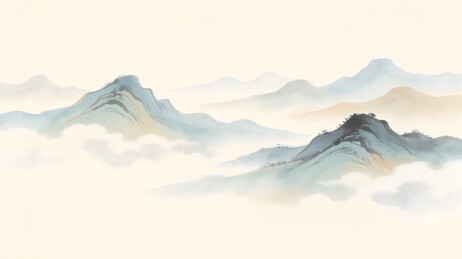 水墨山水云雾缭绕