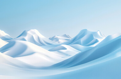 雪原山丘起伏延绵至天际