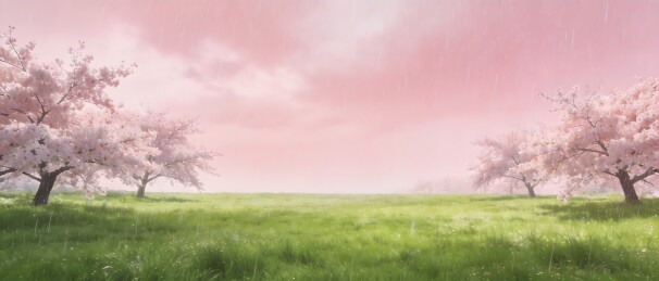 樱花树下细雨绵绵