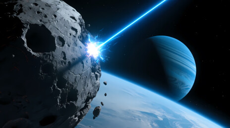 小行星遭蓝激光击中