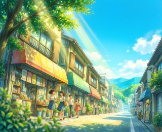 夏日午后的日系老街