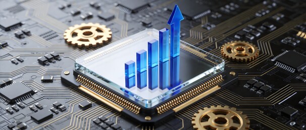 科技芯片与增长图表结合图