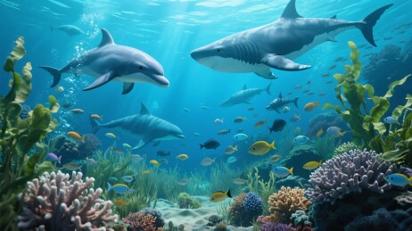 海洋生物水下场景
