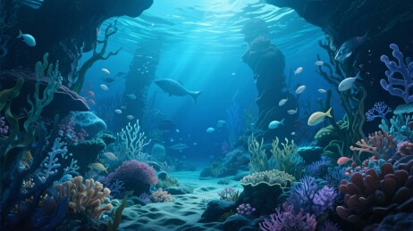 海底珊瑚水族场景