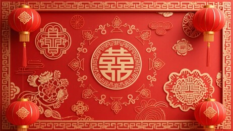 中国传统喜庆装饰插画
