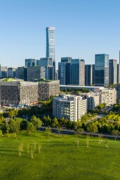 济南高新区汉峪金谷城市建设航拍