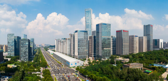 济南高新区汉峪金谷城市建设航拍