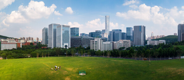 济南高新区汉峪金谷城市建设航拍