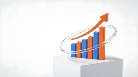 上升箭头与柱状图数据模型